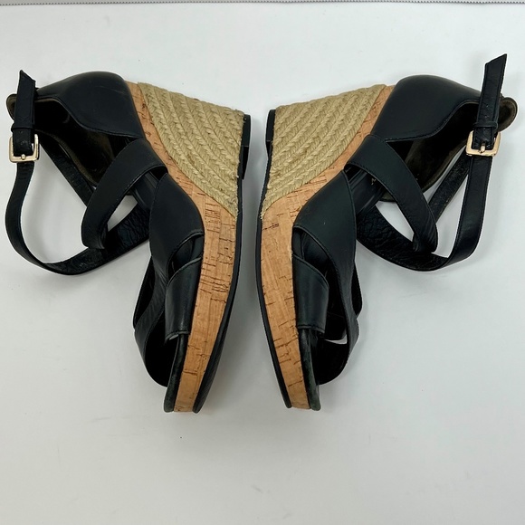 Cole Hann X Nike Air Marisa Wedge Black Espadrille Sandals Sz 5B - Picture 9 of 15